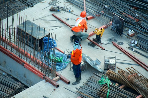 Construction crew on residential site